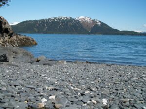 Stone beaches of coast Alaska