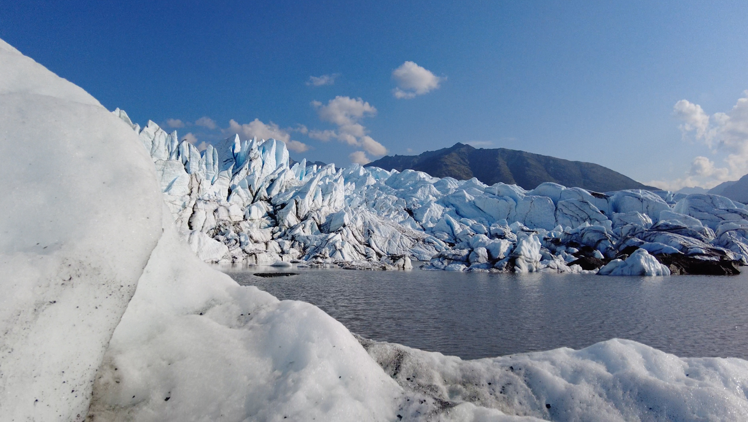 ice fall on a glacier