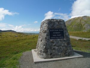 stone masonry of Hatcher's Pass summit point